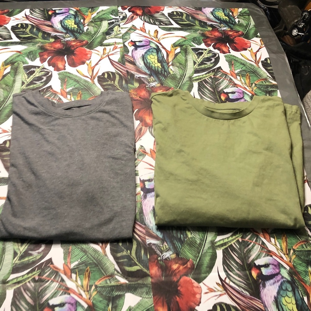 H&M Men's Short Sleeve Tees - Gray & Olive Green